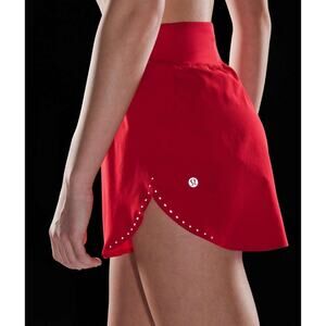 Lululemon Fast and Free Reflective High-Rise Classic-Fit Short Red 4 $78 MSRP